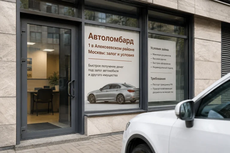 Автоломбард 1 в Алексеевском районе Москвы: залог и условия